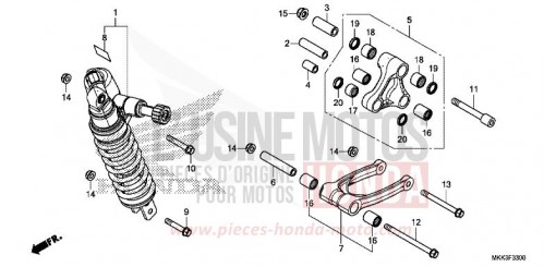 KISSEN, HINTEN CRF1000DJ de 2018